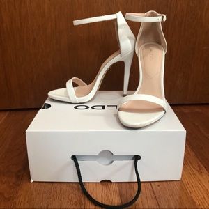 White Aldo Strappy Heels Size 6.5